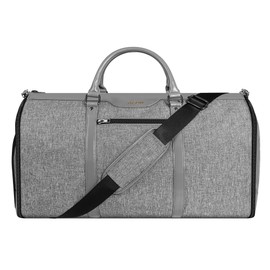 Garment Bag for Travel, Carry On Garment bag, Convertible Duffel Bag with Shoe Compartment, Perfect for Business Trips and Weekend Getaways,LT Grey
