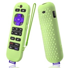 AKSHFETH Silicone Cover for Roku Voice Remote Pro 2nd Ed. Roku Remote Control RCB1R Protective Silicone Case Sleeve Shockproof Skin for Roku Remote with Lanyard (Luminous Green)