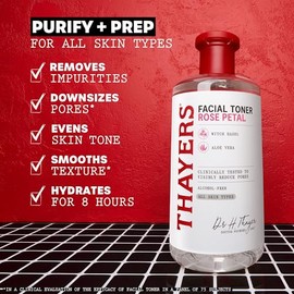 THAYERS Alcohol-Free Rose Petal Witch Hazel Facial Toner for Glowing Skin, Soothing, Hydrating, Refreshing Toner for All Skin Types, 12oz (Packaging M