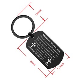 ENGZHI Truck Driver Gifts Lorry Driver Keychain, Trucker Prayer for Husband Dad Boyfriend Birthday Christmas Fathers Day
