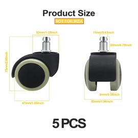 YIOVVOM Wheels for Office Chair, 11mm Universal Rollering Office Chair Wheels Replacement for Office Chairs, Gaming Chair, Swivel Chair BIFMA and RoHSquality certified