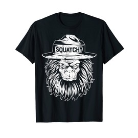 Bigfoot Squatchy Sasquatch Hat Smokey Retro Vintage Bear T-Shirt, black