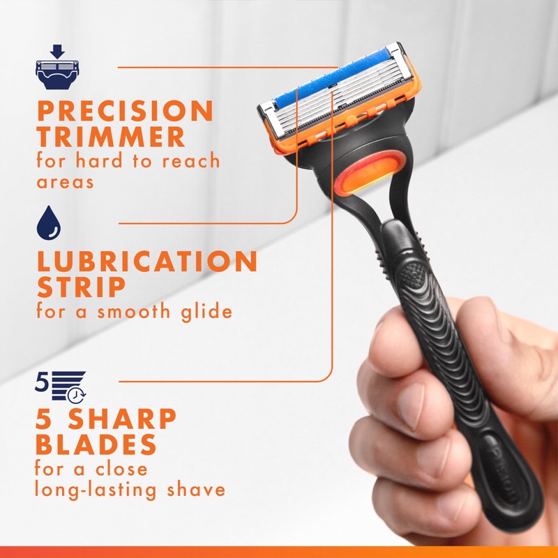Gillette Fusion5 Razors for Men, 1 Razor, 4 Blade Refills,