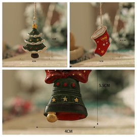Resin Christmas Tree Decoration Set,DIY Xmas Hanging Decor/Colored Shatterproof fit for Xmas/Winter/New Year Party Supplies (4pcs Snowman Sock)