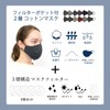[ジェニファー] 【マスク５枚 + 高機能３層フィルター５枚入】ポケット付き ２層 立体構造 コットンマスク 洗える 個包装 (黒（水玉）)