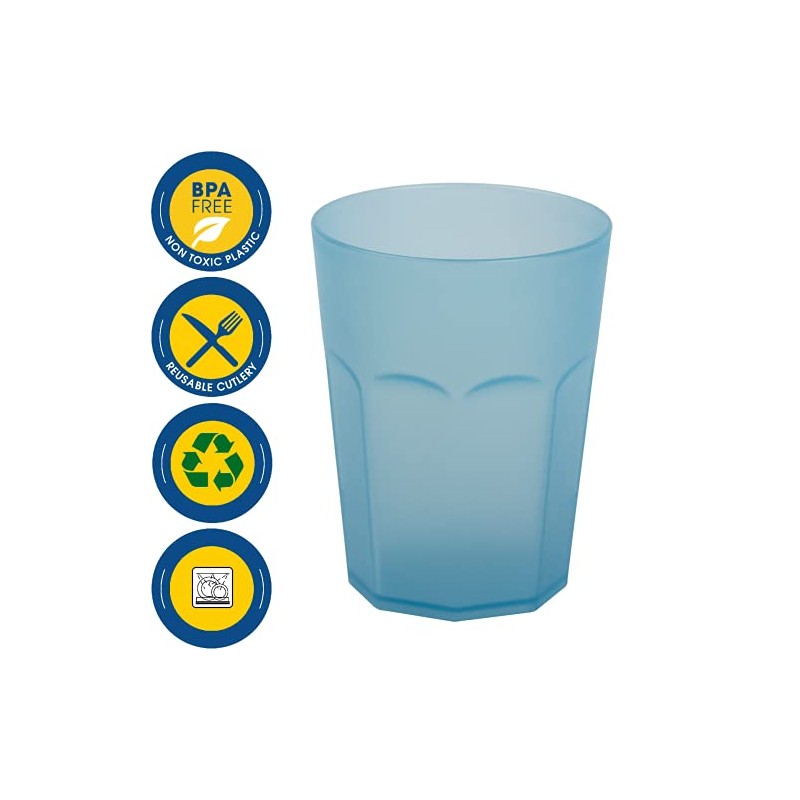 Gariella Plastic Cups Blue Drinking Cups Party Cups Plastic Drinking