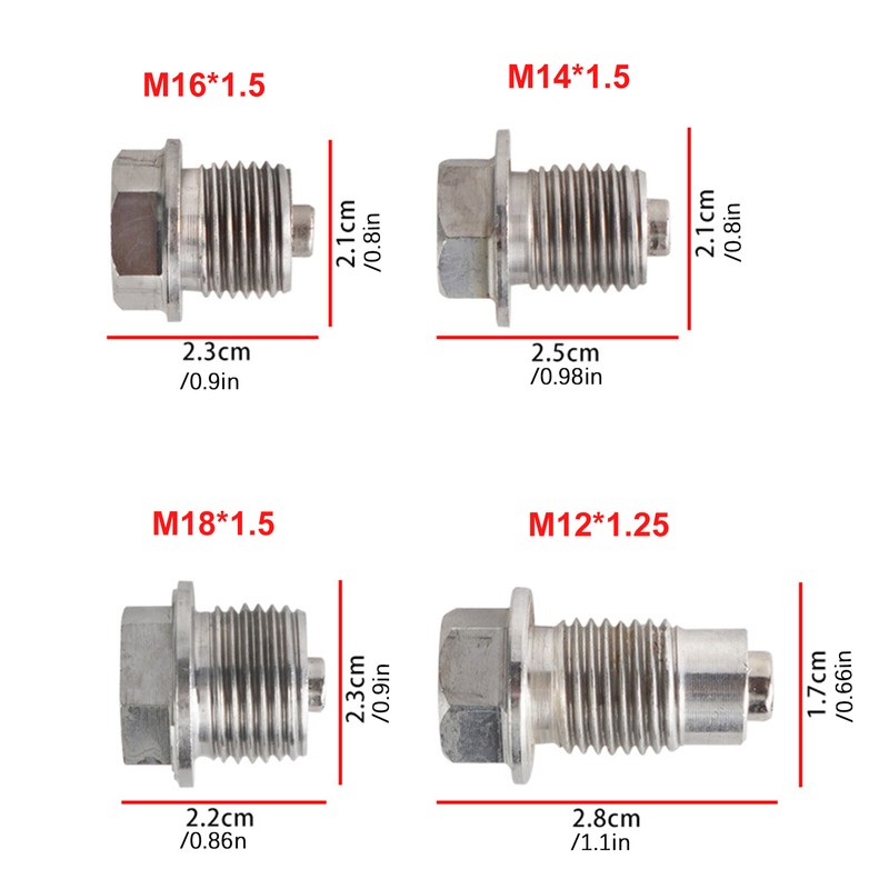 M18*1.5 Magnetic Oil Drain Plug, Stainless Steel Drain Plug with
