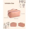 Travel Makeup Bag,Large Capacity PU Waterproof Storage Makeup Bag,Open Flat