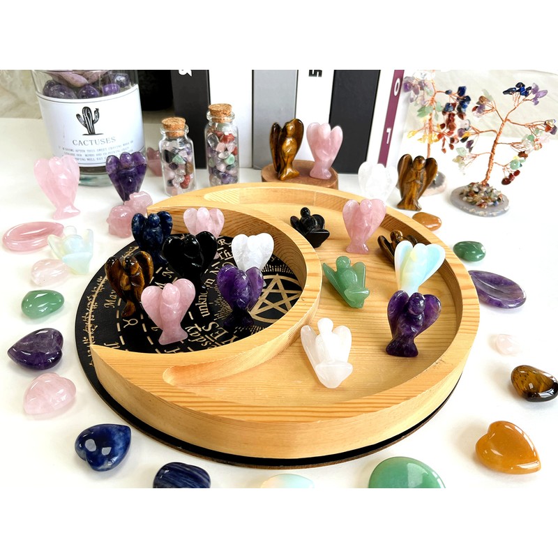 XIANNVXI 2Pcs 2" Crystal Angel Elephant Statue Healing Crystals Amethyst