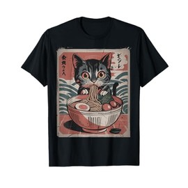 Cute Kitten Kawaii cat Ramen Bowl Japanese Art Design T-Shirt