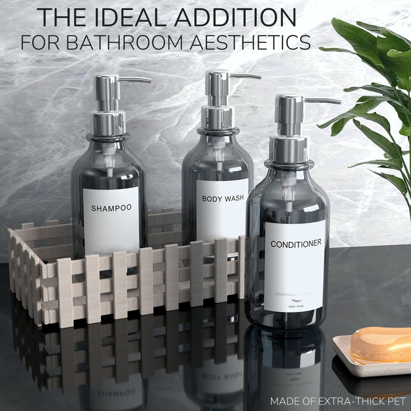 Stylish Shampoo and Conditioner Dispenser Wall Mount Set of 3