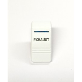 Southern Marine Euro Rocker Switch Cover, White with Blue Lens. Contura III. Fits Carling, Cole Hersee, Blue seas (Exhaust)