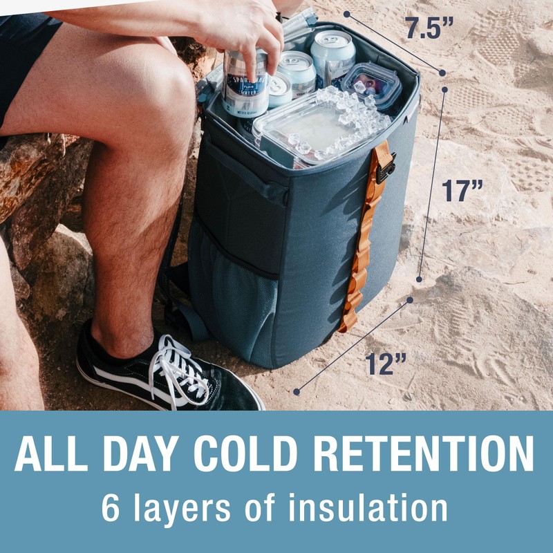 CleverMade Tahoe Backpack Cooler, 24 Cans / 24 Qt Capacity,