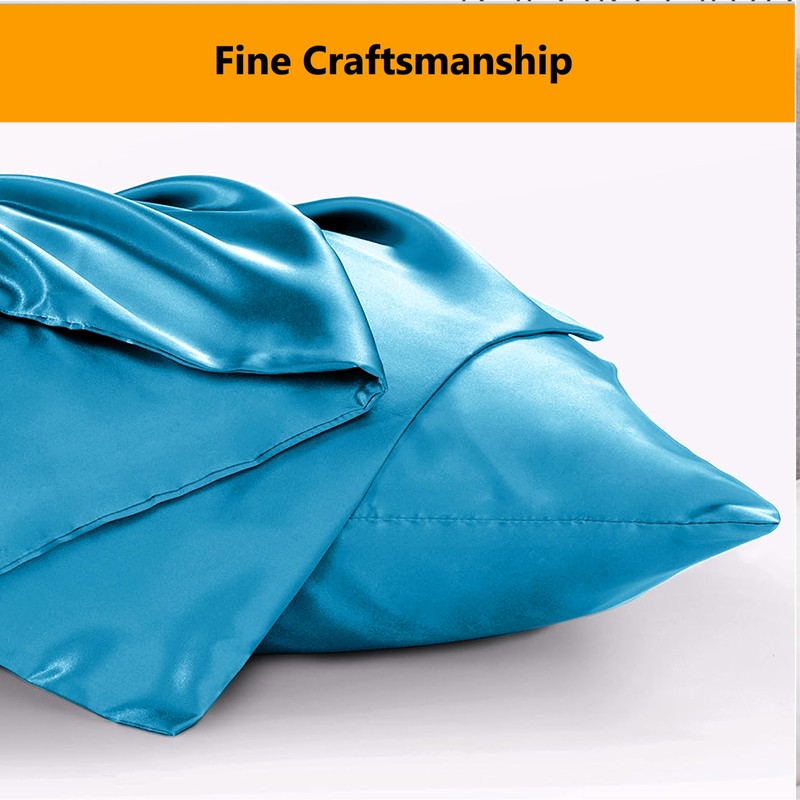 My home store Teal Blue Satin Pillowcase 2 Pack -