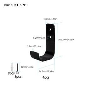 YITYDaMai Heavy Duty Wall Hooks for Screwing 2 Pieces J Hooks, Garage Hooks, Mounting Hooks, Wall Mount, Universal Hooks, Coat Hooks for Hanging for Garage, Ladder Hooks, Workshop Hooks