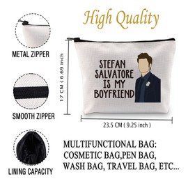 Stefan Salvatore is My Boyfriend Vampire Inspired Gift Vampire Fans Gift Makeup Bag for Women Girls (Stefan Boyfriend B EU)