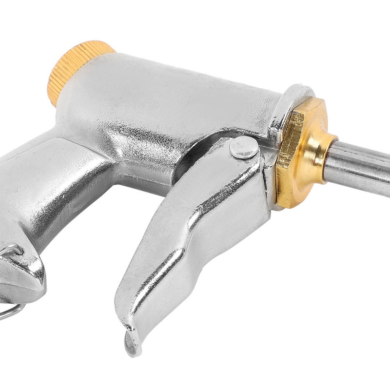 High Pressure Water Spray Gun Long Hose Brass Nozzle Adjustable