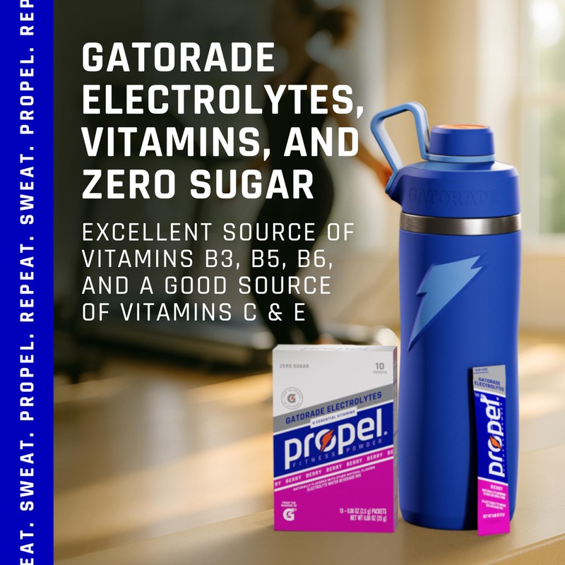 Propel Electrolyte Enhanced Water Drink Mix Powder Packets, Berry, Zero