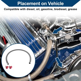 Hihaha AN-12 Fuel Line Kit 3.05ft Vacuum Hose Automotive Fuel Hose with Clamps 1 Set