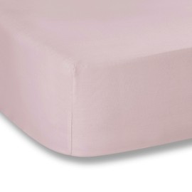 Plain Dyed Cotton Percale Pink 200TC Fitted Sheet 120 x 200 cm