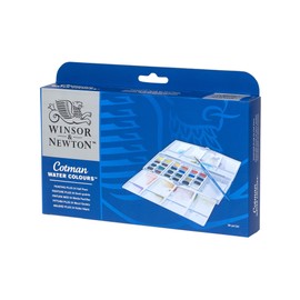 Winsor & Newton Cotman Watercolor Paint, Half Pans, Set of 24, 24 Count