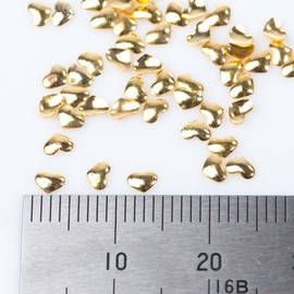 Studded Metal Parts [Pearl Stone Mail Order MK] Classic Motif, Heart, Approx. 50 Capsules, 0.08 x 0.1 inches (2 x 3 mm), Carefully Selected Parts, Handmade, Accessory, Nail