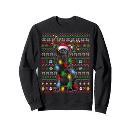 Black Labrador Retriever Dog Lights Ugly Christmas Sweaters Sweatshirt