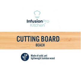 Infusion Pro Decorative Cutting Board for Kitchen, Bamboo, Round 12-Inch, Cheese and Charcuterie Board, Hole for Hanging