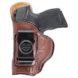 Maxx Carry Compatible with/Replacement for IWB Leather Gun Holster Fits Sig Sauer P365-XMACRO. Conceal Carry Premium Leather Inside The Waistband Holster. Left Handed.