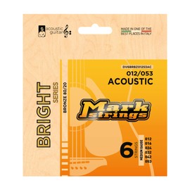 DV Mark Bright Series - Acoustic Guitar Strings Set of 6, Medium Gauge (12-53), Bronze 80/20