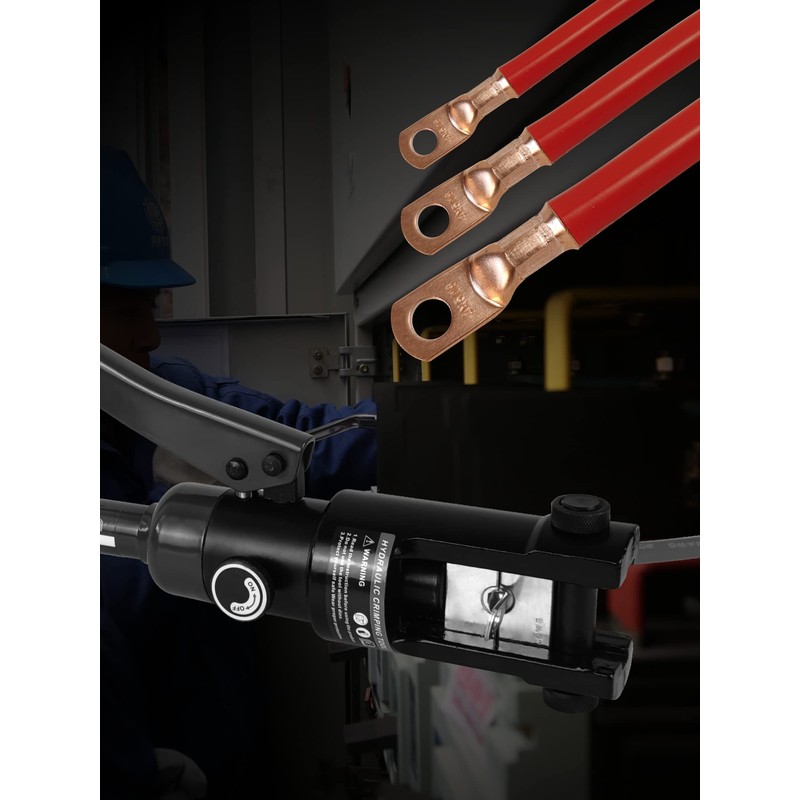 AMZCNC 12 Ton Hydraulic Wire Crimper Battery Cable Lug Terminal