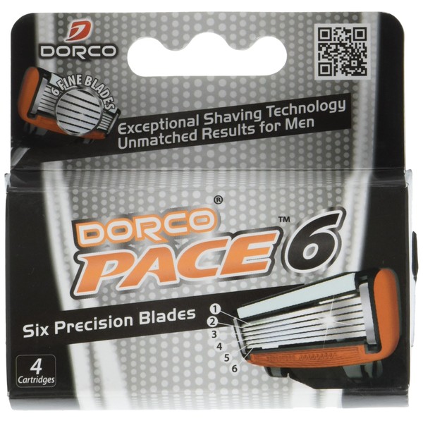 6 Blade Razor Cartridges for Men (Dorco Pace)(SXA1040), 4 Count (Pack of 1)