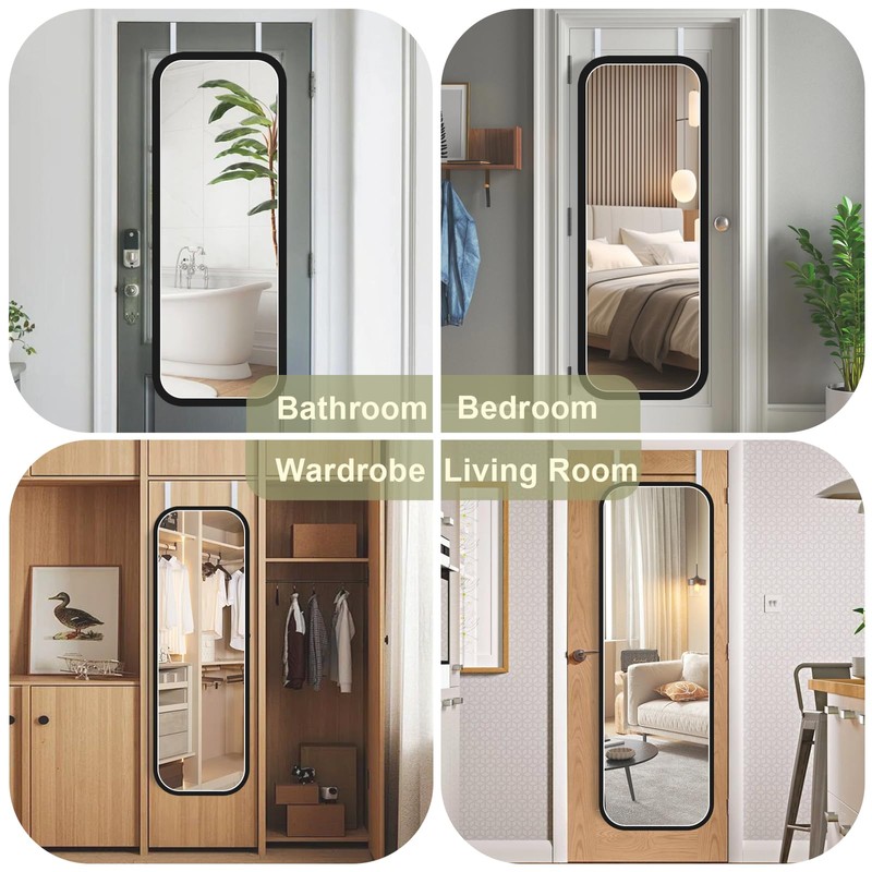 Dexspoeny Over-The-Door Mirror Hanger, Adjustable 13.6 in Door Mirror Hanger
