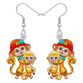 RAIDIN - arete de acrílico para el día de la madre, para mamá, hipoalergénicos, con gancho, joyería de animales para mujeres y niñas, regalos de fiesta, Acrílico, No es una piedra preciosa