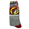 Buc-ee's Adult Unisex Crew Socks, Gray and Red, One Size