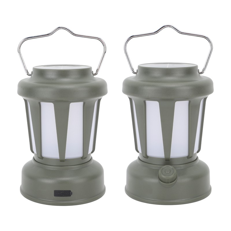 Camping Lantern Solar Powered USB Rechargeable Stepless Dimmable Retro Style