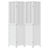 Solid White Wood Paulownia 4-Panel Screen & Room Divider Model