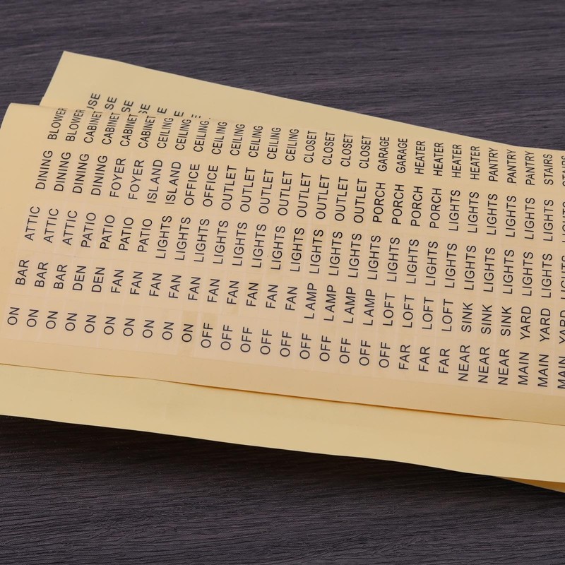YINETTECH 500Pcs Light Switch Label Sticker Clear Transparent with Text