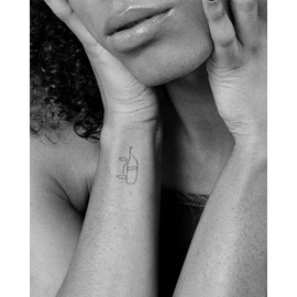 Inkbox Temporary Tattoos, Semi-Permanent Tattoo, One Premium Easy Long Lasting, Waterproof Temp Tattoo with For Now Ink - Lasts 1-2 Weeks, Riesling, 2 x 2 Inches