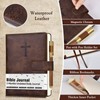 Leather Christian Bible Journal for Men, Prayer Journal for Scripture