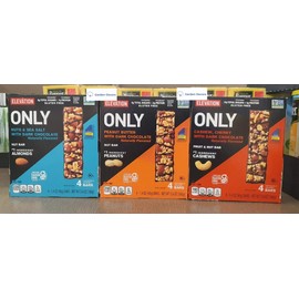 Elevation by Millville Elevation ONLY Nuts and Sea Salt with Dark Chocolate, Peanut Butter with Dark Chocolate and Cashew, Cherry with Dark Chocolate Fruit and Nut Bar 5.6oz 160g (3 Boxes)