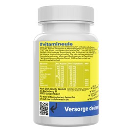 Immun Komplex Kapseln - hochdosiert mit 11 Wirkstoffen - Qualität aus Deutschland - ohne Zusätze - natürlich - vegan - laborgeprüft - für Kinder geeignet - Immunsystem - Vitamineule®
