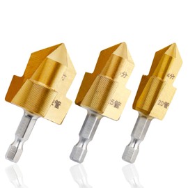 Bestgle 3 Pcs PPR Lifting Step Drill Bits, 1/4" Hex Shank Water Pipe Expansion Drill Lift Stepped Reamer Drill Bit Set Tube Reaming Plumbing Puncher Repair Tool for 1/2" 3/4" 1" Pipes