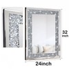 QMDECOR Crystal Crush Diamond Rectangle Silver Mirror for Wall Decoration