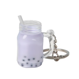Angyape Cute Liquid Boba Keychain Mini Funny Ice Cream Coffee Keychain Purse Bag Charms Car Keys Accessories Gifts for Women