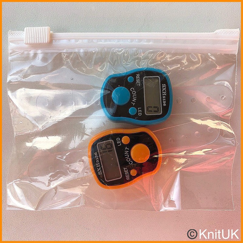 KnitUK Tally Counter - LED Backlight. Pack of 2. Turquoise