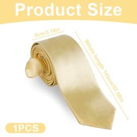 HQRKOTM 1 Piece Ties for Men Gold Tie Men - 8cm for Casual and Evening Wear Business Meeting Wedding, a