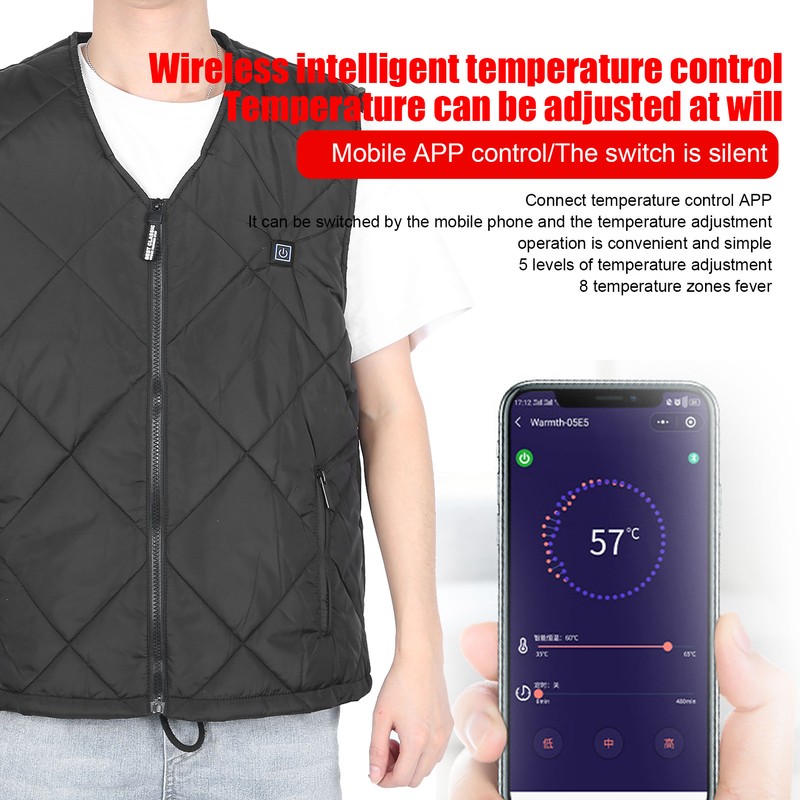 Electric Heated Vest USB Charging Winter Warm Body Thermal Tempertature