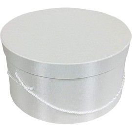 Sarah's Hat Boxes Classic White Hat Box – 18.5" x 9.5" (Dia. x Ht.) Handmade in USA – Odorless Non-Toxic Adhesive, Cording Handle – Premium Storage for Hats & Accessories