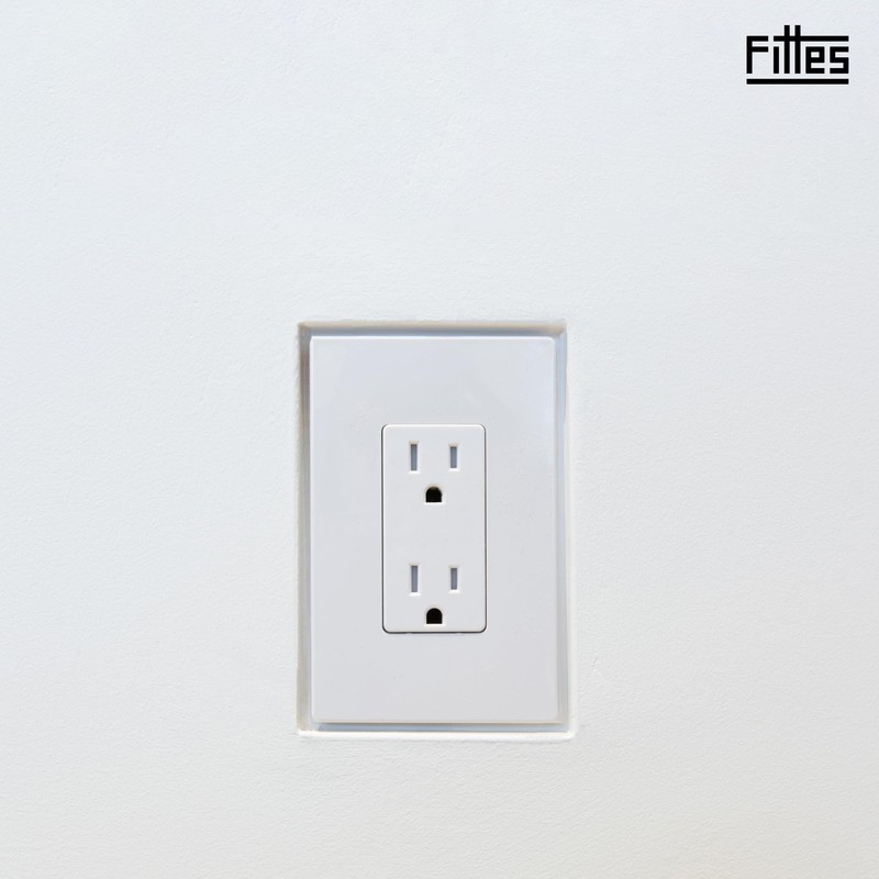 Fittes Flush Drywall Receptacle Mount [Lite]- 2 Gang Cotton White